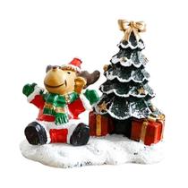 Decorações De Natal Com Cenário De Vila De Inverno, Ornamentos Miniatura De Boneco De Neve, Árvore E