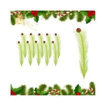 Decorações De Natal Em Forma De Bola Vermelha, 10 Peças, Hastes Verdes Artificiais, Suprimentos Para Decorações De Natal Em Forma De Bola Vermelha, 10 Peças, Hastes Verdes Artificiais, Suprimentos Para