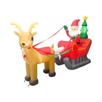 Decorações De Natal Infláveis De Papai Noel E Veículos Para Exteriores Com LEDs Embutidos, Enfeites