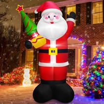 Decorações de Natal infláveis Giant Santa de 8 pés com luzes LED