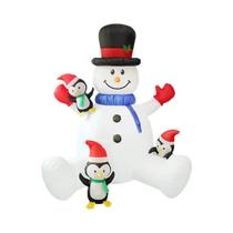 Decorações De Natal Infláveis LED De 7FT, Boneco De Neve E Pinguim, Para Uso Interno E Externo