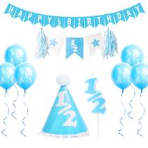Decorações de pacote de festa Over The Line Half Birthday Blue