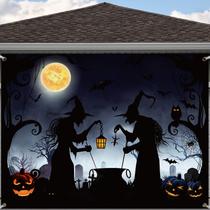 Decorações de porta de garagem de Halloween Preboun Witch 2,15x2,75m