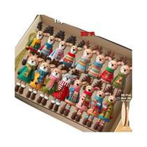Decorações De Rena Redondas De Madeira Codificadas Por Cores, Estilo Boêmio, 16 Peças, Enfeites De Decorações De Rena Redondas De Madeira Codificadas Por Cores, Estilo Boêmio, 16 Peças, Enfeites De