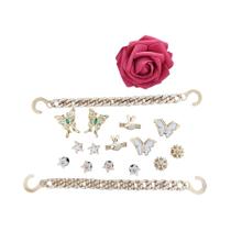 Decorações De Sapato Borboleta Dourada, Cabeça De Coelho E Estrela-do-mar, 16 Peças, Borboleta