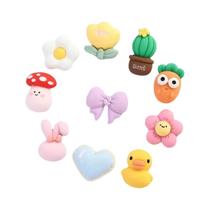 Decorações De Sapato Em Forma De Cogumelo Com Laço, 10 Peças, Acessórios De Resina Para Chinelos,