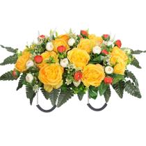 Decorações de túmulo de cemitério Wocst Flower Saddle para lápide