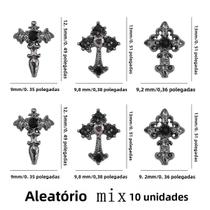 Decorações De Unhas 3D Estilo Punk Com Cruz, Pacote Com 10 Peças, Halloween, DIY Em Liga Metálica Decorações De Unhas 3D Estilo Punk Com Cruz, Pacote Com 10 Peças, Halloween, DIY Em Liga Metálica