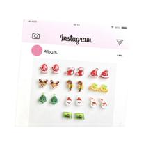 Decorações De Unhas De Resina Para O Natal, 30PCS, Charms Translucidos De Desenhos Animados Com