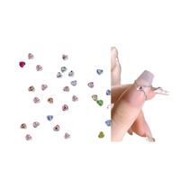 Decorações De Unhas Em Forma De Coração Coloridas Mini Diamantes 50-300PCS Super Brilhantes Com