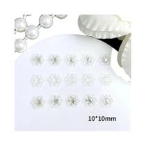 Decorações De Unhas Em Forma De Floco De Neve Hexagonal Em Ouro Branco Puro, 60PCS, Charms De Resina