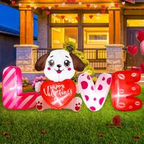 Decorações infláveis ao ar livre Aotiooy Valentine's Day Love Dog