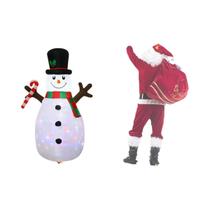 Decorações Infláveis De Natal Iluminadas Por LED Para Jardim: Boneco De Neve, Pinguim, Papai Noel E