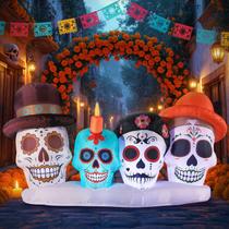 Decorações infláveis DomKom Halloween 8FT Day of Dead Decorações infláveis DomKom Halloween 8FT Day of Dead