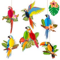 Decorações PADELO Hawaiian Parrot Honeycomb 6 peças