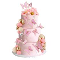 Decorações para Bolo Cyodoos 38 Peças Bolas Rosa Dourado e Flores Decorações para Bolo Cyodoos 38 Peças Bolas Rosa Dourado e Flores