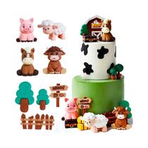 Decorações Para Bolos De Animais De Fazenda, Vaca E Porco, Suprimentos Para Chá De Bebê E