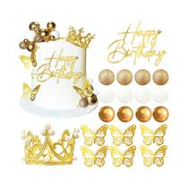 Decorações Para Bolos De Aniversário, Casamento E Chá De Bebê, Coroa Tiara Feliz Aniversário