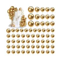 Decorações Para Bolos Em Forma De Bola Dourada 66 PCS 4 Tamanhos DIY Para Cupcakes Casamento