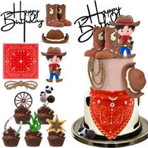 Decorações para bolos KEEPARTY, chapéu de cowboy e botas, chapéus e coberturas de bolo