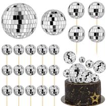 Decorações para bolos SPFYUnion Disco Ball Cupcake Toppers x21 Decorações para bolos SPFYUnion Disco Ball Cupcake Toppers x21