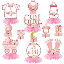 Decorações para Chá de Bebê Aodocuto - Rosa e Dourado - 12 Unidades