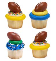 Decorações para cupcakes, anéis de futebol 3D DecoPac, pacote com 24 Decorações para cupcakes, anéis de futebol 3D DecoPac, pacote com 24