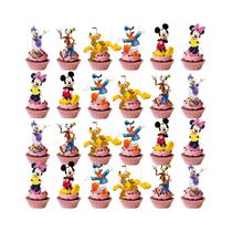 Decorações Para Festa De Aniversário Com 25 Peças De Topper De Bolo Mickey Mouse E Minnie Mouse