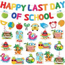 Decorações para Festa Wiolyeeskry Banner Feliz Último Dia de Aula
