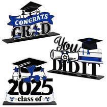 Decorações para festas de formatura LINGTEER Class of 2025 Blue