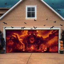 Decorações para portas de garagem YUSPENYE Ghost Fire Design 7x16 pés