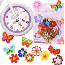 Decorações para raios de bicicleta MINI-FACTORY com 24 flores de encaixe