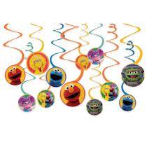 Decorações penduradas Amscan Everyday Sesame Street (pacote 12)