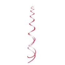 Decorações suspensas em espiral exclusivas de plástico vermelho rubi de 26", pacote com 8 Decorações suspensas em espiral exclusivas de plástico vermelho rubi de 26", pacote com 8