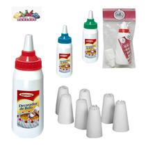 Decorador De Bolo Bisnaga Para Confeitar Com 8 Bicos 0,35l