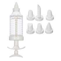 Decorador de Bolo Doces Seringa Com 8 Bicos Branco