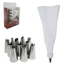 Decorador de bolo / saco para confeitar + 12 bicos de inox