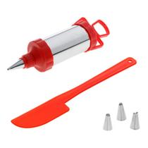 Decorador de bolo seringa confeitar 4 bicos com estatula Decorador de bolo seringa confeitar 4 bicos com estatula