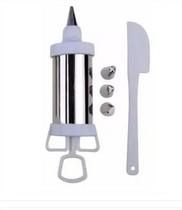 Decorador Inox Para Bolo Cupcake 4 Bicos + Espatula