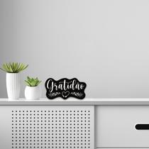 Decorativa 35X8cm Base para Mesa com Palavra Mdf Gratidão Decorativa 35X8cm Base para Mesa com Palavra Mdf Gratidão