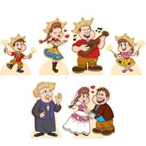 Decorativo de Mesa Familia Caipira C/6un Arraia Festa Junina