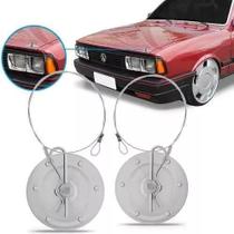 Decorativo - Trava De Capo Cromada para Carro Efeito Tuning Veículo Universal Com Cabo de Aço - SHEKPARTS
