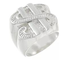 Dedeira Anel De Prata 925 Cifrão Masculino Macico