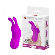 Dedeira Vibratória Recarregável Formado Coelho com 7 Modos de Vibração - PRETTY LOVE FINGER BUNNY