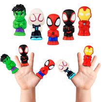 Dedoche Infantil Heróis Marvel 6cm com 5 Personagens Cardoso Dedoche Infantil Heróis Marvel 6cm com 5 Personagens Cardoso