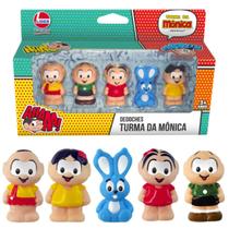 Dedoche Infantil Miniaturas Turma Da Mônica Bonecos De 5 Personagens Para Criança Colecionável Líder - Lider Brinquedos