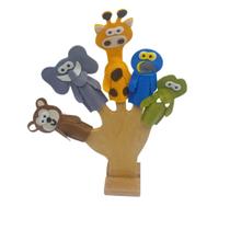 Dedoches Animais Selvagens Girafa Elefante Macaco Jacare Arara Contar Histórias