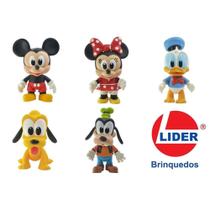 Dedoches Bonecos Mickey, Minnie, Pateta, Pluto e Pato Donald - Lider Brinquedos