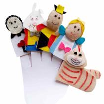 Dedoches de Feltro - Alice - 5 personagens - Kits e Gifts Dedoches de Feltro - Alice - 5 personagens - Kits e Gifts