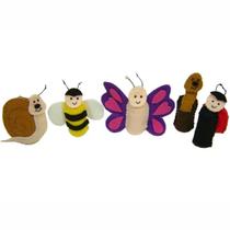 Dedoches de Feltro - Insetos - 5 Personagens - Multicolorido - 100% Artesanal
